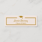 Afstuderen Naam Kaart | Modern | Zwart, roze en go Mini Visitekaartje (Voorkant)