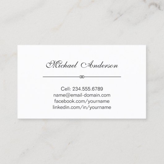 Afstuderen naam Kaart Namecard Silver Metallic loo Contactkaartje (Achterkant)