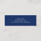Afstuderen Naam Kaart Navy Blue Gold Glitter Contactkaartje (Achterkant)