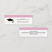 Afstuderen Naam kaart Roze Glitter-kaart Contactkaartje (Voorkant / Achterkant)