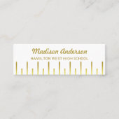 Afstuderen Naam Kaart Senior Jaar Deco Gold invoeg Contactkaartje (Voorkant)