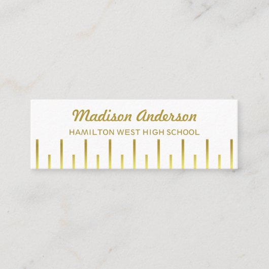 Afstuderen Naam Kaart Senior Jaar Deco Gold invoeg Contactkaartje (Voorkant)