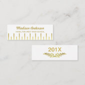 Afstuderen Naam Kaart Senior Jaar Deco Gold invoeg Contactkaartje (Voorkant / Achterkant)