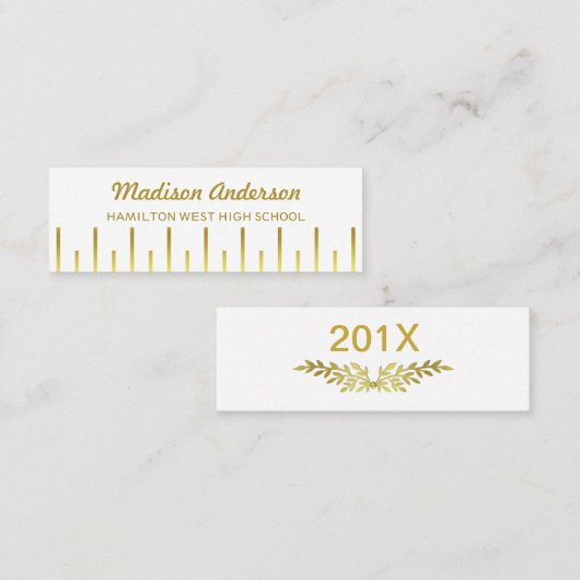 Afstuderen Naam Kaart Senior Jaar Deco Gold invoeg Contactkaartje (Voorkant / Achterkant)