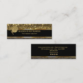 Afstuderen Naam Kaart Senior Jaar Zwart en Goud Contactkaartje (Voorkant / Achterkant)
