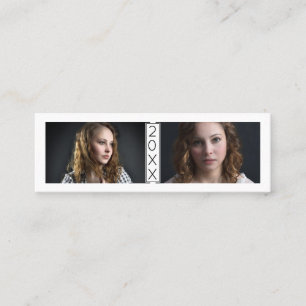 Afstuderen - Naam kaart Senior Year Neemt 2 Foto o Mini Visitekaartje