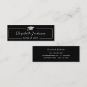 Afstuderen naam Kaart | Silver Glitter Insert-Kaar Contactkaartje (Voorkant / Achterkant)