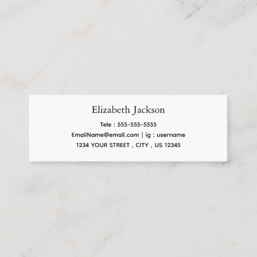 Afstuderen naam Kaart | Simple Script Insert-Kaart Contactkaartje (Achterkant)