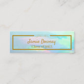 Afstuderen Naam Kaart | Zwart, opal en goud | Mode Mini Visitekaartje (Voorkant)