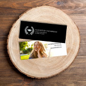 Afstuderen Naam Kaart Zwart-wit Foto Elegant Mini Visitekaartje