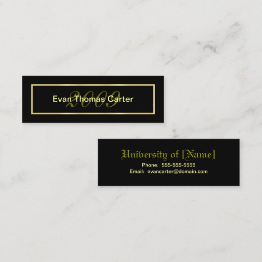 Afstuderen Naam Kaarten Contactkaartje (Voorkant / Achterkant)