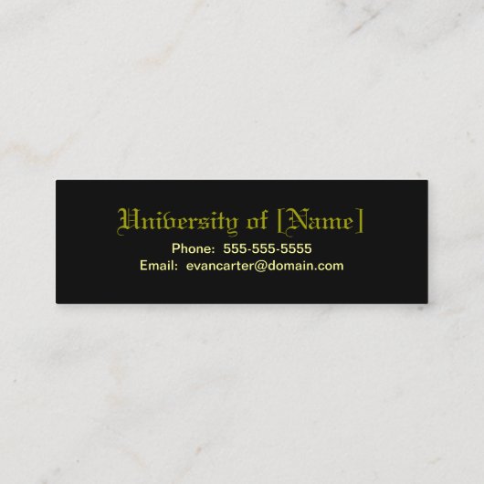 Afstuderen Naam Kaarten Contactkaartje (Achterkant)