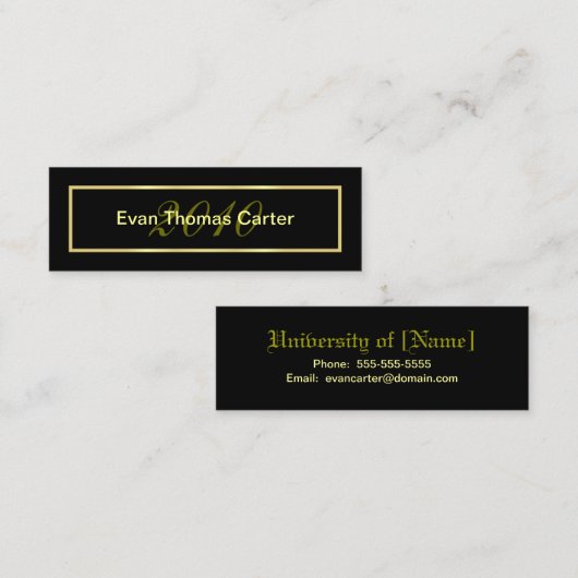 Afstuderen Naam Kaarten Contactkaartje (Voorkant / Achterkant)