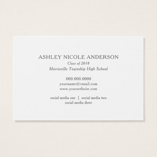 Afstuderen Naam Kaarten Moderne Klasse Jaar Visitekaartje (Achterkant)
