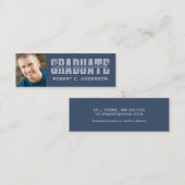 Afstuderen Naam Kaarten Sporty met Foto Contactkaartje (Voorkant / Achterkant)