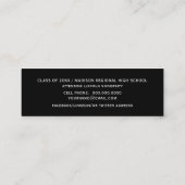 Afstuderen naam Kaarten zwart-wit, gebold briefter Contactkaartje (Achterkant)