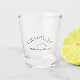 Afstuderen naam klas van 20XX grijs vet stylish Shot Glas