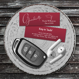 Afstuderen Naam Klasse Details Crimson Contactkaartje