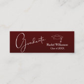 Afstuderen Naam Klasse Details Dark Maroon Contactkaartje (Voorkant)