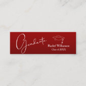 Afstuderen naam klasse details kardinaal rood contactkaartje (Voorkant)