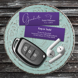 Afstuderen Naam Klasse Details Paarse Contactkaartje