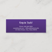 Afstuderen Naam Klasse Details Paarse Contactkaartje (Achterkant)