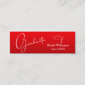 Afstuderen Naam Klasse Details Rood Contactkaartje (Voorkant)