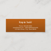 Afstuderen Naam Klasse Details Verbrand Sinaasappe Contactkaartje (Achterkant)