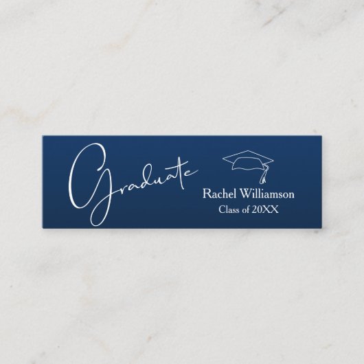 Afstuderen naam Navy Blue Contactkaartje (Voorkant)