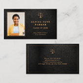 Afstuderen naam rechtenschool afstuderen foto visitekaartje (Voorkant / Achterkant)