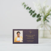 Afstuderen naam rechtenschool afstuderen foto visitekaartje (Staand voorkant)