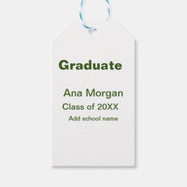 Afstuderen naam schoolnaam klasse van 20XX eenvoud Cadeaulabel