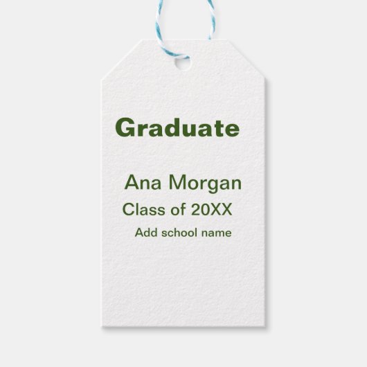 Afstuderen naam schoolnaam klasse van 20XX eenvoud Cadeaulabel (Voorkant)