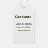 Afstuderen naam schoolnaam klasse van 20XX eenvoud Cadeaulabel (Achterkant)