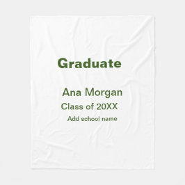 Afstuderen naam schoolnaam klasse van 20XX eenvoud Fleece Deken