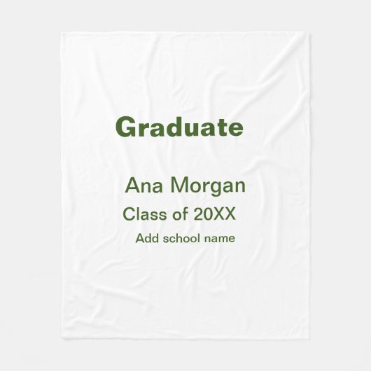 Afstuderen naam schoolnaam klasse van 20XX eenvoud Fleece Deken (Voorkant)