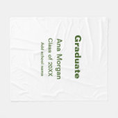 Afstuderen naam schoolnaam klasse van 20XX eenvoud Fleece Deken (Voorkant (Horizontaal))