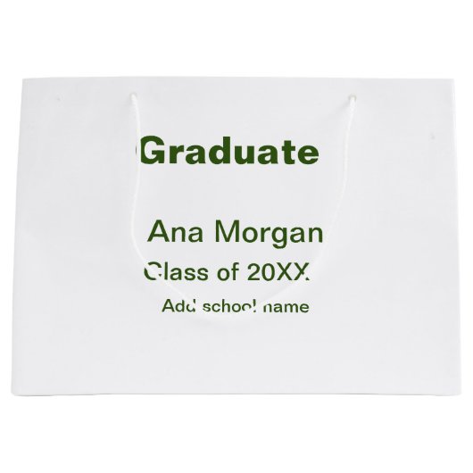 Afstuderen naam schoolnaam klasse van 20XX eenvoud Groot Cadeauzakje (Voorkant)