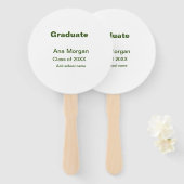 Afstuderen naam schoolnaam klasse van 20XX eenvoud Handwaaier (Voorkant en achterkant)