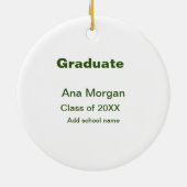 Afstuderen naam schoolnaam klasse van 20XX eenvoud Keramisch Ornament (Achterkant)