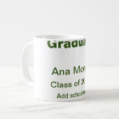 Afstuderen naam schoolnaam klasse van 20XX eenvoud Koffiemok (Voorkant links)