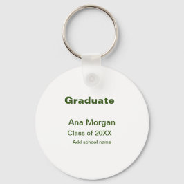 Afstuderen naam schoolnaam klasse van 20XX eenvoud Sleutelhanger