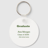 Afstuderen naam schoolnaam klasse van 20XX eenvoud Sleutelhanger (Achterkant)
