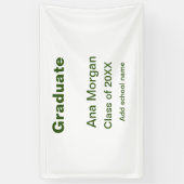 Afstuderen naam schoolnaam klasse van 20XX eenvoud Spandoek (Verticaal)