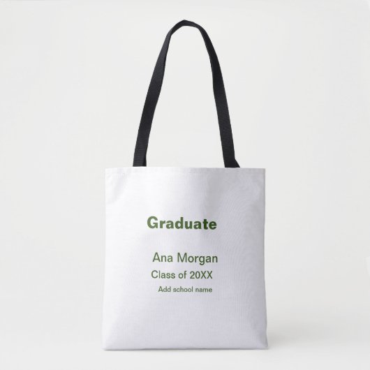 Afstuderen naam schoolnaam klasse van 20XX eenvoud Tote Bag (Voorkant)