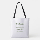 Afstuderen naam schoolnaam klasse van 20XX eenvoud Tote Bag (Achterkant)