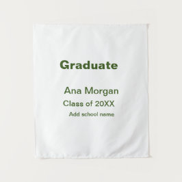 Afstuderen naam schoolnaam klasse van 20XX eenvoud Wandkleed