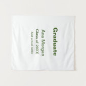 Afstuderen naam schoolnaam klasse van 20XX eenvoud Wandkleed (Voorkant (horizontaal))