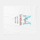 Afstuderen Naam toevoegen Monogram Groen Roze Eenv Fleece Deken (Voorkant (Horizontaal))