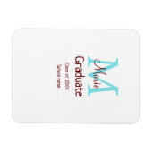 Afstuderen Naam toevoegen Monogram Groen Roze Eenv Magneet (Horizontaal)